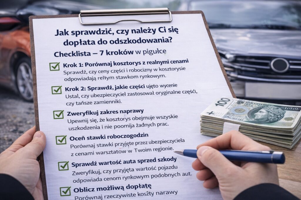 Jak sprawdzić, czy należy Ci się dopłata do odszkodowania? Zrób to samodzielnie w 7 prostych krokach!